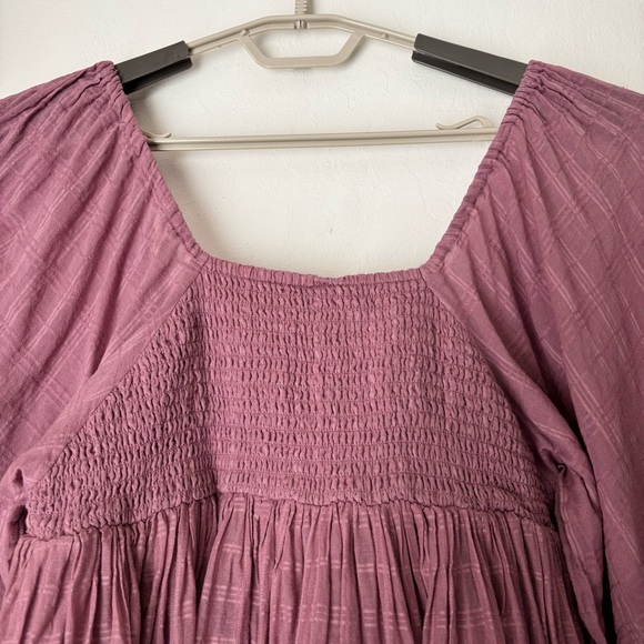 Free People Ari Mini Dress in Dried Current Size XS Boho Feminine Square Neck - Picture 7 of 12